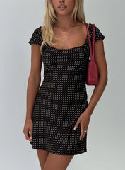 Lucienna Polka Dot Mini Dress Black / White