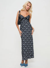 Emily Maxi Dress Black / Floral