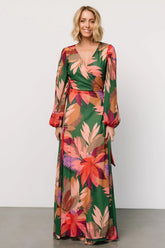 Camilla Wrap Maxi Dress | Green Multi