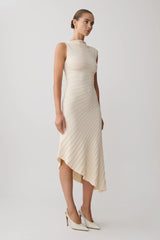 Milasandra Pleated Knit Dress - Ivory