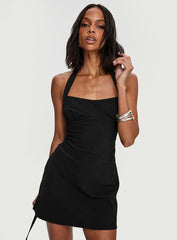 Cabaret Halter Mini Dress Black