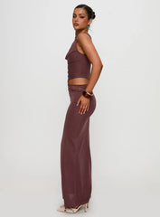 Vesperine Lace Maxi Dress Cocoa Brown