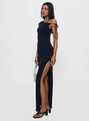 Paislee Asymmetrical Maxi Dress Navy