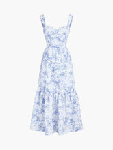 Forget Me Not Floral Pockets Zippered Long Dress
