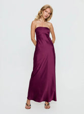 Rozelle Strapless Maxi Dress Currant
