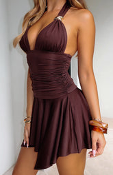 Use Somebody Mini Dress Chocolate