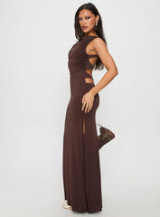 Undeniable Cut Out Maxi Dress Brown
