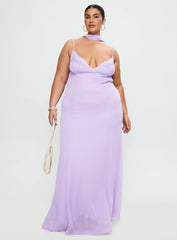 Jadira Scarf Maxi Dress Purple Curve