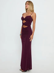 Amilya Cut Out Maxi Dress Plum