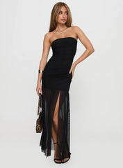 Decadent Strapless Maxi Dress Black