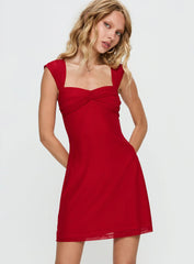 Pemberley Mini Dress Wine Red