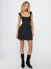 Landon Mini Dress Black / Polka Dot