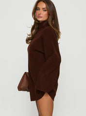 Sonelle Long Sleeve Knit Mini Dress Chocolate