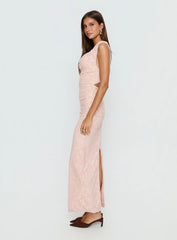 Kristeen Cowl Neck Maxi Dress Blush Pink