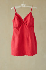 Paulina Scallop Linen Mini Dress