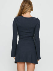 Best Interest Long Sleeve Mini Dress Navy