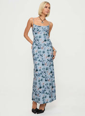 Ravia Maxi Dress Blue / Floral