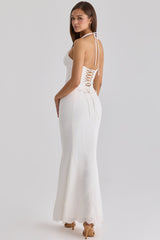 white broderie anglaise cotton maxi skirt
