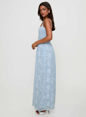 Angeleina Maxi Dress Blue Floral