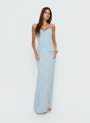 Love from Portofino Corset Maxi Dress Blue