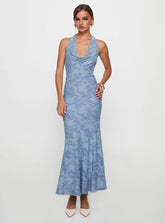 Aymie Halter Maxi Dress Blue