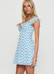 I Guess So Mini Dress Blue Polka Dot