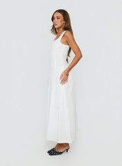Mariette Panelled Midi Dress White
