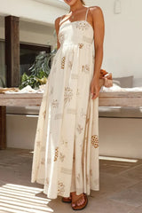 Hazel Blues® | Printed Square Neck Maxi Cami Dress
