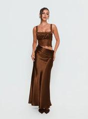 Fayfe Lace Maxi Dress Chocolate