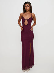 Soulina Ruched Maxi Dress Purple