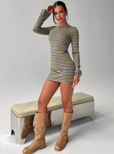 Bryanna Long Sleeve Mini Dress Yellow / Navy