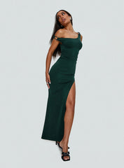 Rios One Shoulder Maxi Dress Green