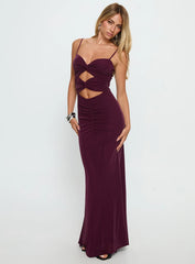 Amilya Cut Out Maxi Dress Plum