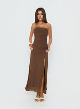 Brigida Strapless Maxi Dress Mocha