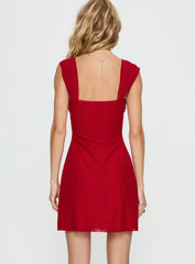 Pemberley Mini Dress Wine Red