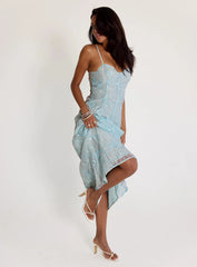 Believe In Love Embroidered Maxi Dress Blue
