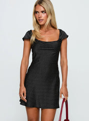 Lucienna Polka Dot Mini Dress Black / White