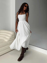Cartmel Broderie Maxi Dress White