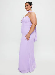 Jadira Scarf Maxi Dress Purple Curve