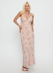 Rheina Lace Maxi Dress Pink Floral