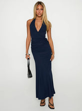 Casino Halter Maxi Navy