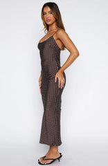 She's For Keeps Maxi Dress Chocolate Polka Dot