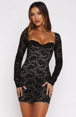 Doll House Long Sleeve Mini Dress Black