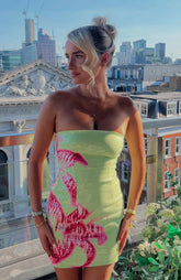 Make Up My Mind Sequin Mini Dress Lime Spritz