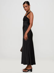 Radioactive Bias Cut Maxi Dress Black