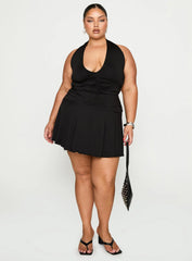 Maeva Halter Mini Dress Black Curve