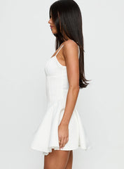 Alympia Pleat Mini Dress White