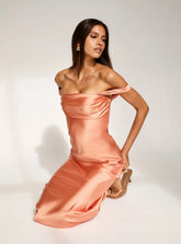 Azura Off The Shoulder Maxi Dress Orange