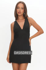 Moonlit Night Ruffle Strap Cut-Out Back Dress Black