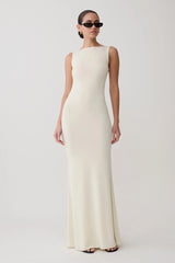 Tarna Sleeveless Slinky Maxi Dress - Bone